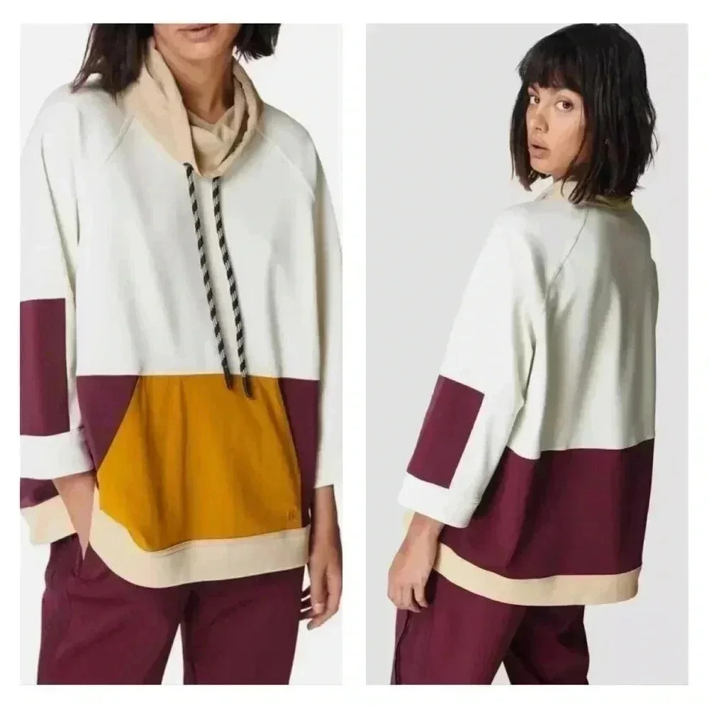 Sweaty Betty Mix It Up Colorblock Oversized Fit Sweatshirt Cowl Neck
